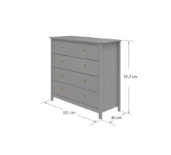 Commode Luna 4-Laden - Grey -Little Happy Winkel flexa commode luna 4 laden grey 3